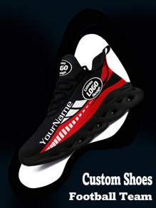 Women's Houston Football Designed Sneakers, Custom Logo Custom Name Customization Lightweight Comfortable Soft Bottom Sneakers For Women, Gym Training Breathable Tennis Shoes Unique Gift For Mom/Dad/Her/Him/Girlfriend/Boyfriend/Wife/Husband/Friend ﻿ - Black - View 5