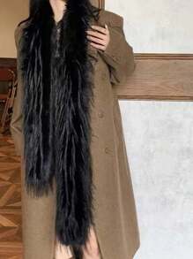 1pc Fluffy Scarf, Fashionable Soft Fuzzy Long Scarf Shawl, Warm For Party, Ceremony