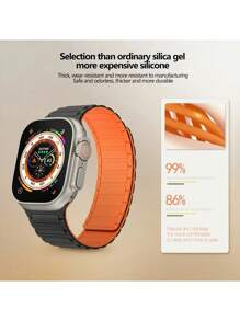 1 Stück Silikon Magnetarmband kompatibel mit Apple Watch Bändern 38mm 40mm 41mm 42mm 44mm 45mm 49mm Damen Herren Apple Watch Armband für Series 10 9 8 7 6 5 4 3 2 1 Ultra SE