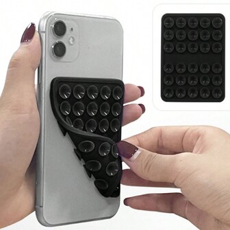 1 件多功能方形硅胶吸盘 24 孔手机支架，强力吸附，适用于各种场景，防止手机掉落