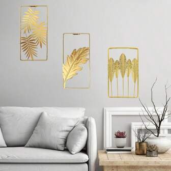 1 件丛林植物形状铁艺壁挂 - 现代时尚家居装饰、客厅卧室育儿室墙壁装饰、绘画墙贴、创意金属艺术品、独特挂饰节日装饰、家居装饰、房间装饰、墙壁装饰礼物生日毕业