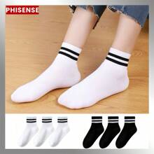 Kit 6-12 Pairs Of Youth Winter Socks Mid-Calf 35-40 Women - 黑色 - 查看 1