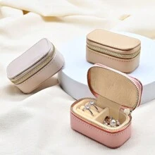 1 个 9*5*4 厘米迷你珠宝盒，小型珠宝收纳盒，便携式配饰收纳盒，可容纳项链、戒指、耳环，适用于旅行、婚礼礼物、伴娘礼物 - 多色 - 查看 8