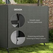Outsunny 3 Seater 600D Oxford Patio Swing Chair Cover Outdoor Garden Furniture Rain Protection Protector Waterproof Anti-UV, 177 X 114 X 152cm / 205 X 124 X 164cm - Grey - View 6