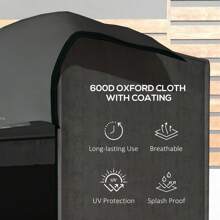 Outsunny 3 Seater 600D Oxford Patio Swing Chair Cover Outdoor Garden Furniture Rain Protection Protector Waterproof Anti-UV, 177 X 114 X 152cm / 205 X 124 X 164cm - Grey - View 3