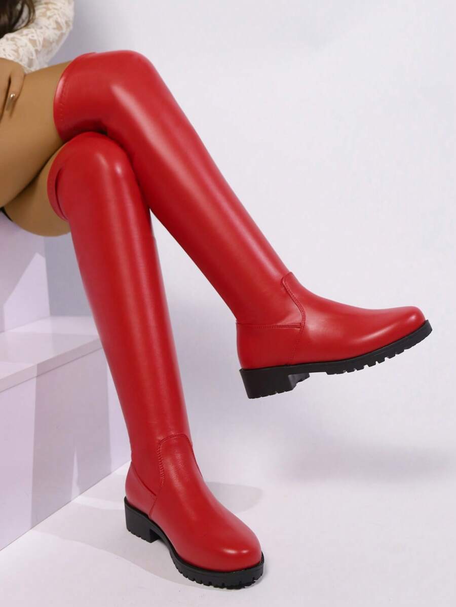 2024 Burgundy Angora Red Thigh High Boots For Women Round Toe Fashion 2024-burgundy-angora-red-thigh-high-boots-for-women-round-toe-fashion