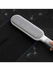 1 件可重复使用的除尘清洁刷，双面宠物毛发去除器，手动静电除毛刷，适用于猫、衣服、沙发、家具、床上用品、地毯，耐用聚丙烯材料，无需电源 - 灰色 - 查看 5