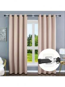 4 件可调节窗帘杆和毛巾杆支架 - 无需钻孔，易于安装，适用于家用窗帘和毛巾悬挂的可扩展支架