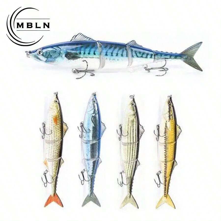 Mồi mềm Bionic 4 đoạn nối kim loại 20cm 54g, Mồi câu cá thu bơi hình chữ S - Nhiều màu - Xem 1