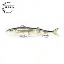 Mồi mềm Bionic 4 đoạn nối kim loại 20cm 54g, Mồi câu cá thu bơi hình chữ S - Nhiều màu - Xem 6