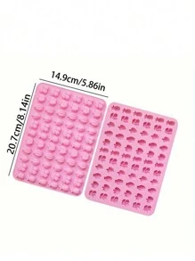 Molde de silicona mini para hacer gomitas tipo gominolas, molde para hacer chocolates, dulces, ceras derretidas y postres con diferentes sabores como manzana, naranja, frambuesa, fresa, cáscara de piña, etc.