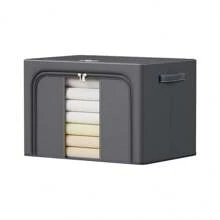 1个/2个装拉链布艺收纳箱，大容量收纳篮，可收纳衣物、毯子、玩具等，适用于衣柜、卧室、家居、宿舍，节省空间的收纳神器 - 深灰色 - 查看 16