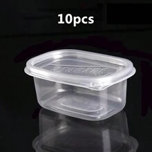 10 stuks 280 ml herbruikbare plastic voedselcontainers met deksels, transparante bentobox voor picknick, dessert, multifunctioneel