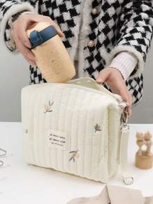 婴儿尿布袋用于外出时存放奶瓶和尿布婴儿洗礼家庭装饰礼物 - 米色 - 查看 8