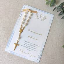 20/10pcs Baptism Favor Cards With Rosaries Birthday Baptism Christening Decor For Your New Born