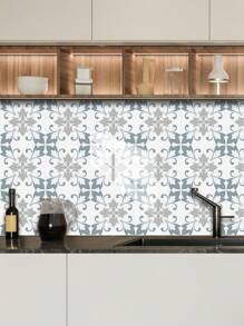 10片装花卉图案PVC仿瓷砖贴纸墙纸壁纸DIY拼接自粘可移除墙面装饰贴墙面家装防脏遮丑厨房卫生间客厅墙面空间美化拉玛装饰 装修贴纸可撕墙板 墙纸壁纸 春季装修用品 焕然一新家居 拉玛装饰贴纸 - 彩色 - 查看 7