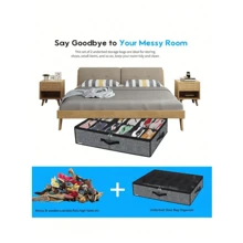 1pc 10/12-Compartment Foldable Cloth Shoe Storage Box With Transparent Lid, Dual Handle Transparent Window Storage Bag For Under Bed, Closet, Bedroom, Dorm, Space Saving Bedroom Accessory