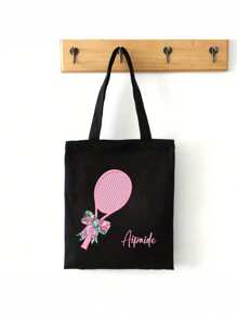 Customized Tennis Style Pattern Text Personalized Tennis Handbag, Customized Tennis Handbag, Tennis Sports Gift, Personalized Tennis Bag, Tennis Love Bag, Tennis Gift Canvas Bag Shoulder Bag Student Handbag Casual Canvas Bag Large Capacity Shoulder Bag Shopping Bag, Suitable For Shopping, Dating, Vacation, Travel, Festivals, Parties, Gifts, Suitable For Women, Mothers, Teachers, Nurses, Etc - Multicolor - View 4
