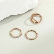 3pcs Nose Rings Hoops - 316L Surgical Steel Double Hoop Nose Rings 16G/18G/20G Hinged CZ Conch Piercing Jewelry Septum Clicker Lip Rings Cartilage Earring Helix Rook Tragus Daith 7mm/8mm/10mm
