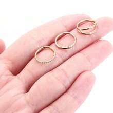 3pcs Nose Rings Hoops - 316L Surgical Steel Double Hoop Nose Rings 16G/18G/20G Hinged CZ Conch Piercing Jewelry Septum Clicker Lip Rings Cartilage Earring Helix Rook Tragus Daith 7mm/8mm/10mm