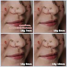 3pcs Nose Rings Hoops - 316L Surgical Steel Double Hoop Nose Rings 16G/18G/20G Hinged CZ Conch Piercing Jewelry Septum Clicker Lip Rings Cartilage Earring Helix Rook Tragus Daith 7mm/8mm/10mm