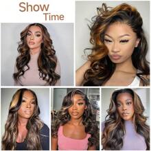 Lace Front Wig Human Hair Pre Plucked 13x4 Body Wave 1B/30 Highlight Lace Front Wig Human Hair 200% Density Ombre Colored Wigs Human Hair HD Lace Frontal Wigs Human Hair