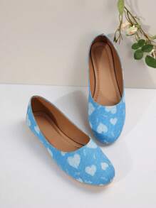 2024 Spring & Autumn Casual Versatile Non-Slip Comfortable Heart-Shaped Light Blue Flat Shoes For Women - Baby Blue - View 3