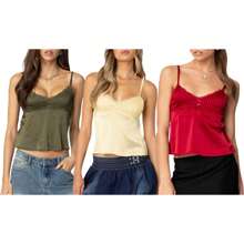 Women Y2K Sweetheart Neck Sleeveless Crop Tank Tops Backless Spaghetti Strap Pleated Bustier Camis Going Out Top - 綠色 - 查看 8
