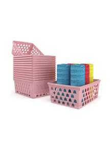 Kit 12 Multipurpose Basket GG Uninjet Ideal For Larger Items With Functional Design In White Black Pink Or Transparent Colors And Resistant Material - Rosa - 查看 3