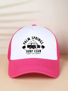 椰子棕榈印花男女通用棒球帽，网眼卡车司机帽，透气可调节防晒，适合户外运动、钓鱼、日常穿着 - 彩色 - 查看 10