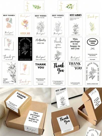 50/150Pcs Thank You Stickers Wedding Favors Commodity Packaging Decoration Sealing Stickers Personalized Package Label