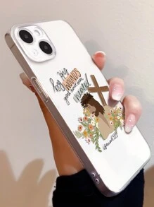 Capa de telefone cristã 1 peça com padrão de cruz de Jesus, cobertura total, transparente, anti-impressão digital, TPU, compatível com iPhone 13, iPhone 11, iPhone 14 Pro Max, iPhone 13 Pro, iPhone 15/15 Plus/15 Pro/15 Pro Max/12/12 Pro/12 Pro Max/14/14 Pro/13 Pro Max e outros modelos - Multicolorido - Ver 2