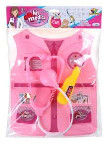 Toy Kit Builder/ Doctor / Police Boy / Girl Vest Boy + Accessories - Hồng - Xem 2
