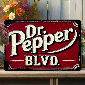 Doctor Pepper Vintage metallskylt, aluminium väggdekor Lämplig för trädgård, trädgård, garage, hem, café, bar, klubb - Retro Street Art väggplakett, 20x30 cm (8x12 tum) - Aluminiummaterial, perfekt val för inomhusdekoration, heminredning, rumsdekor, väggdekoration