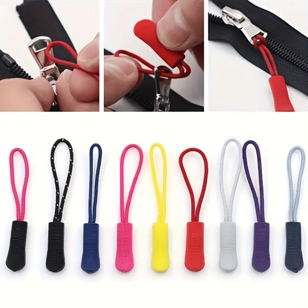 Juego de 50/100 piezas de etiquetas de recambio de cremallera de colores mixtos, clips duraderos para extender y reparar cordones de cremallera, aptos para maletas, mochilas, chaquetas, carteras, bolsos - Juego de tiradores de cremallera de colores surtidos
