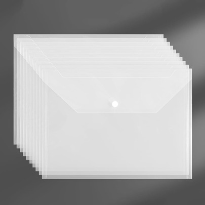 5/10 Stück A4 Plastik Aktenordner, dicke transparente Schnappverschluss-Aktentasche, Dokumentenaufbewahrungstasche für Studenten, A4 Aktenordner, PP transparente Plastik Schnappverschluss-Aktenordner, Makaron-Farben wasserdichte Dokumententasche, Schulanfang, Schulmaterial