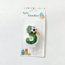 1pc Happy Birthday Football Number 0-9 Cute Green Cake Decor Digit Candle, Party, Anniversary, Celebration Candle - Football Candles - View 15