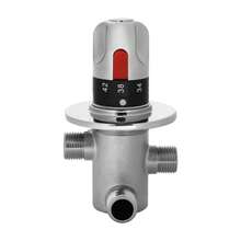 OUKANING 3-Wege Brauchwasser Mischer Mischventil 20-60°C Thermostat Verbrühschutz Neu DE - Silber - Übersicht 6