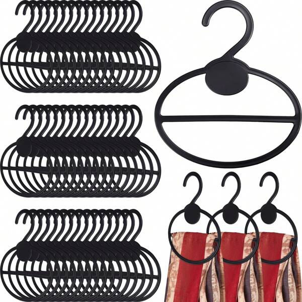 5/8/10PCS Circle Shape Clothes Hanger, Multifunctional Scarf Belt Hangers, Oval Plastic Scarf Holder Ring Tie Scarf Holder Organizer, Space Saving Plastic Hanging Tie Scarf Ring Hanger, Non Slip Non Slip Organizer Hangers Hook Rack For Ties Scarves Shawls