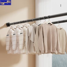 No Drill Diamond Pattern Stainless Steel Adjustable Tension Curtain Rod, Clothes Rail, Drying Rack, Suitable For Balcony, Bathroom, Window, Wardrobe, Various Sizes Available Home Bathroom Decor Fall Decor Bathroom Accessories Back To School