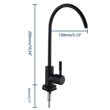 Gooseneck 1/4in Water Purifier Faucet Reverse Osmosis Drinking Water Filter Faucet Stainless Steel - 1/4in - View 4