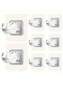 4 件可调节窗帘杆和毛巾杆支架 - 无需钻孔，易于安装，适用于家用窗帘和毛巾悬挂的可扩展支架