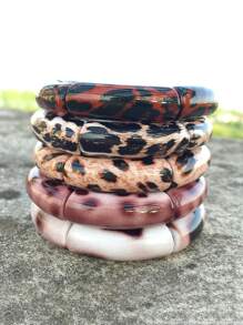 1pc Acrylic Fashion Asymmetrical Bangle, Exaggerated Transparent Design Personalized Bracelet - Bracelet - View 3