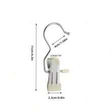 20 件带钩衣夹，便携式洗衣衣夹，衣柜收纳架，万圣节装饰，多用途双头涂层不锈钢带钩夹子，用于帽子、裤子、裙子、秋季服装 - 多色 - 查看 2