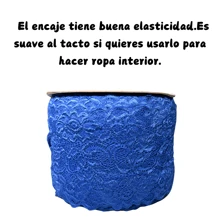 5 Meters Of Two-Tone Lace, 18 Cm Wide, Elastic. - Royal Blue - View 1