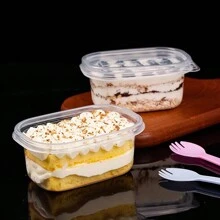 10 stuks 280 ml herbruikbare plastic voedselcontainers met deksels, transparante bentobox voor picknick, dessert, multifunctioneel