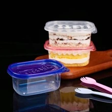 10 stuks 280 ml herbruikbare plastic voedselcontainers met deksels, transparante bentobox voor picknick, dessert, multifunctioneel