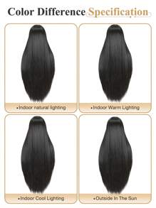 30Inch Long Straight Black Wigs For Women Synthetic Middle Part 4x1 Lace Part Wig Natural Looking Wig For Daily Part Use - Natural Black - View 10