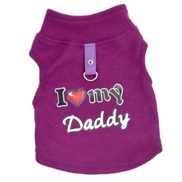 Winter Huisdier Hond Fleece Vest Love Dad Stijl Pluche Jas Voor Kleine Middelgrote Honden Huisdier Winddichte Zachte Trui Huisdier Kostuums