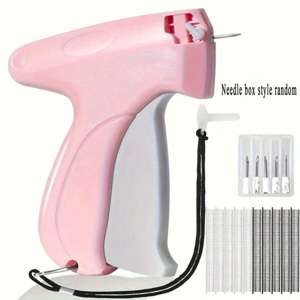 1 + 1000pcs Clothes Repair Sewing Gun Kit, Portable Clothing Mending Sewing Machine, Quick Stitch Gun, Mini Sewing Gun, Fast Mending Clothes Quilt Sewing Gun, Sewing Binding Machine
